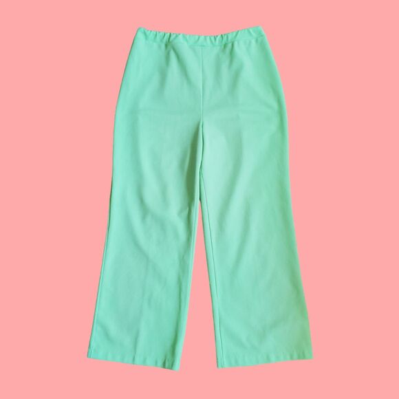 Vintage 70's Cricket Lane Mint Green Flare Trousers - Picture 5 of 9